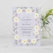 Invitation Mariage Rêveur Rose Lavande (Debout devant)