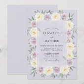 Invitation Mariage Rêveur Rose Lavande (Devant / Derrière)