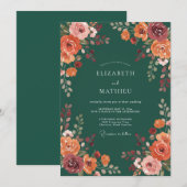 Invitation Mariage Rich Harvest Vert Forêt (Devant / Derrière)