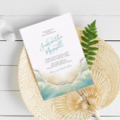 Invitation Mariage riverain bleu océan tropical
