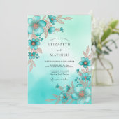 Invitation Mariage Riviera Teinté de Turquoise (Debout devant)