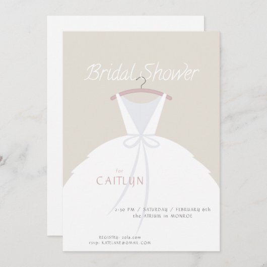 Invitation mariage Robe de douche nuptiale (Devant / Derrière)