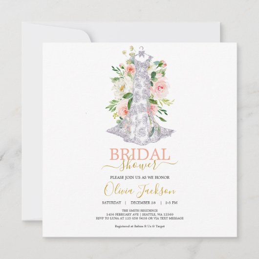 Invitation mariage Robe de douche nuptiale (Devant)