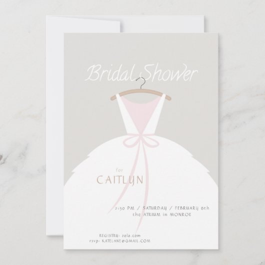 Invitation mariage Robe de douche nuptiale (Devant)