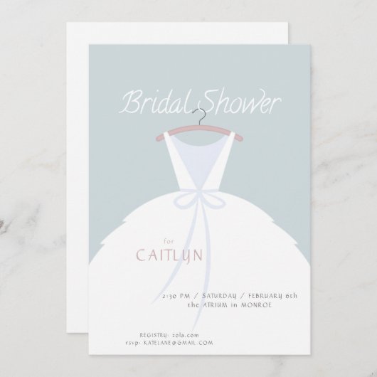 Invitation mariage Robe de douche nuptiale (Devant / Derrière)