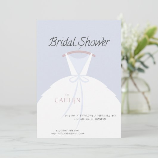 Invitation mariage Robe de douche nuptiale (Debout devant)