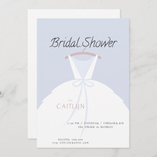 Invitation mariage Robe de douche nuptiale (Devant / Derrière)
