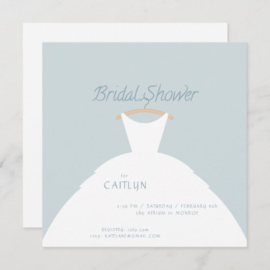 Invitation mariage Robe de douche nuptiale (Devant / Derrière)