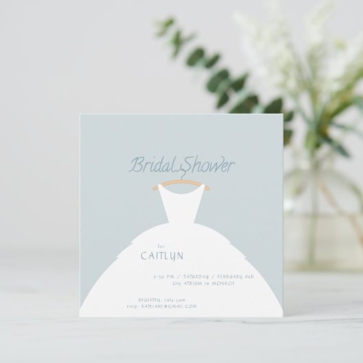 Invitation mariage Robe de douche nuptiale (Debout devant)