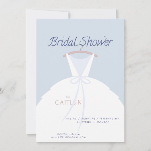 Invitation mariage Robe de douche nuptiale (Devant)