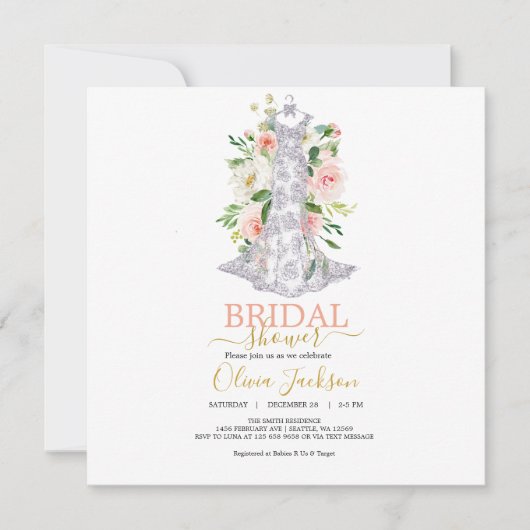 Invitation mariage Robe de douche nuptiale (Devant)