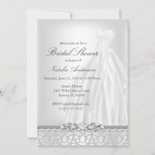 Invitation mariage Robe de douche nuptiale (Devant)