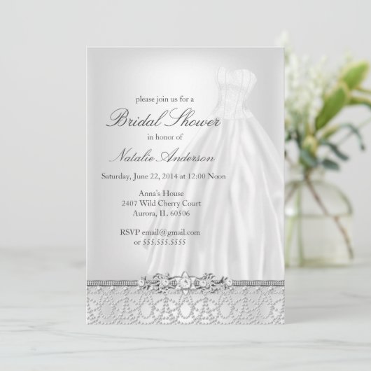 Invitation mariage Robe de douche nuptiale (Debout devant)