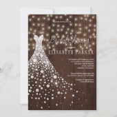 Invitation Mariage robe grange bois Fête des mariées rustique (Devant)