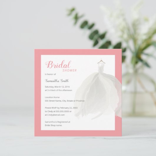 Invitation Mariage robe nuptiale (Debout devant)