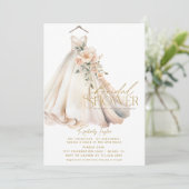 Invitation Mariage Robe Robe rose Fête des mariées florale (Debout devant)