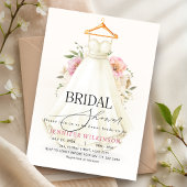 Invitation Mariage Robe Robe rose Fête des mariées florale