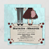 Invitation Mariage Rockabilly, 5,25 x 5,25 fiançailles (Devant / Derrière)