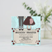 Invitation Mariage Rockabilly, 5,25 x 5,25 fiançailles (Debout devant)