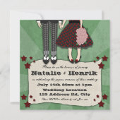 Invitation Mariage Rockabilly, 5,25 x 5,25 mariages (Devant)