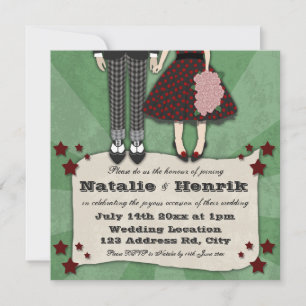 Invitation Mariage Rockabilly, 5,25 x 5,25 mariages