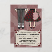 Invitation Mariage Rockabilly, mariage 3,5x5 (Devant / Derrière)