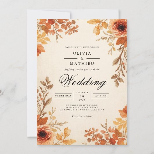 Invitation Mariage romain de l'arc floral (Devant)