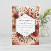 Invitation Mariage Romance Botanique Ambre Automne (Debout devant)