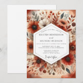 Invitation Mariage Romance Botanique Ambre Automne (Devant / Derrière)