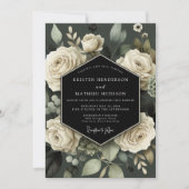 Invitation Mariage Romance Botanique Crème (Devant)