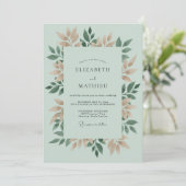 Invitation Mariage Romance Botanique de Tan Sage (Debout devant)