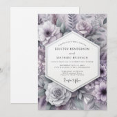Invitation Mariage Romance Botanique Émeraude (Devant / Derrière)