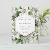Invitation Mariage Romance Botanique Lily Blanche (Debout devant)