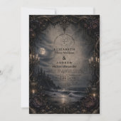 Invitation Mariage Romance Côtière Sombre (Devant)