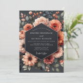 Invitation Mariage Romance d'Automne Floraison de Corail (Debout devant)