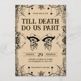 Invitation Mariage Romance de Crâne Jusqu'à Ce que la Mort No