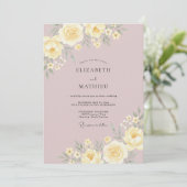 Invitation Mariage Romance Douce Jaune (Debout devant)
