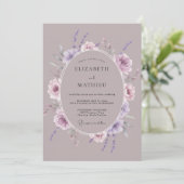 Invitation Mariage Romance Éthérée Mauve (Debout devant)