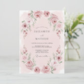 Invitation Mariage Romance Éthérée Rose Carmin (Debout devant)