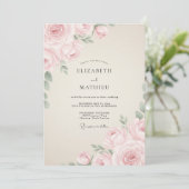 Invitation Mariage Romance Éthérée Rose Pâle (Debout devant)