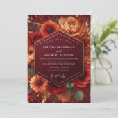 Invitation Mariage Romance Fleur de Bourgogne (Debout devant)