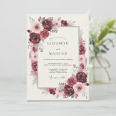 Invitation Mariage Romance Fleur de Bourgogne (Debout devant)