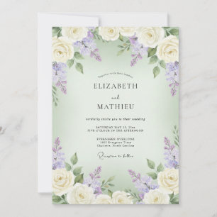 Invitation Mariage Romance Fleur de Crème de Lavande