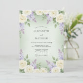 Invitation Mariage Romance Fleur de Crème de Lavande (Debout devant)