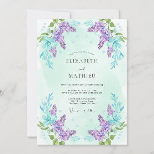 Invitation Mariage Romance Fleur de Lilas
