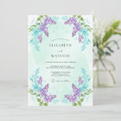 Invitation Mariage Romance Fleur de Lilas (Debout devant)