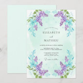 Invitation Mariage Romance Fleur de Lilas (Devant / Derrière)