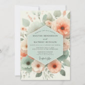 Invitation Mariage Romance Fleur de Pêche (Devant)
