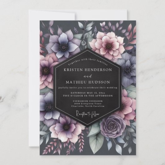 Invitation Mariage Romance Fleur de Prunier (Devant)