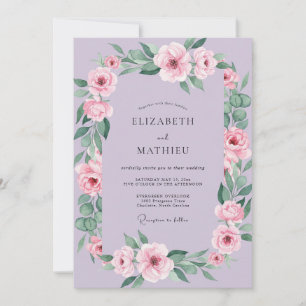 Invitation Mariage Romance Fleur Douce Lavande